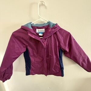 Columbia Girls' Purple Hooded Rain Jacket